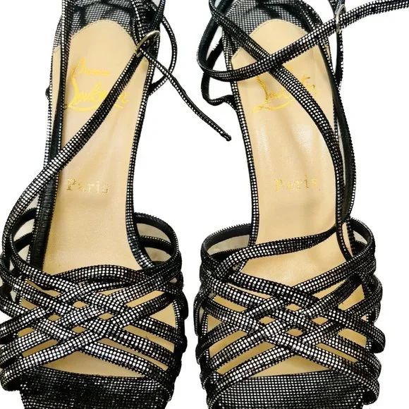 Christian Louboutin - Black Strappy Heel (Size 39) - Picture 2 of 6